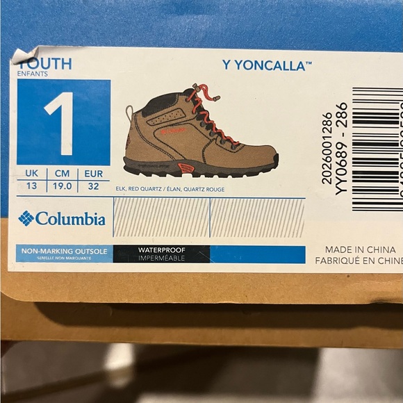 Columbia Boy's Tan Newton Ridge YY0689-286 Leather Trail Ankle Trekking Boot 1 - Picture 7 of 7